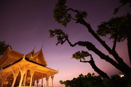 A traditional pavion at Fort Phra Sumen on the Menam Chao Phraya River in the historic center of the capital Bangkok in Thailand.