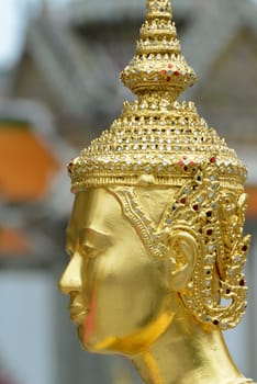 The temple complex of Wat Phra Kaew in the capital Bangkok of Thailand in South East Asia.