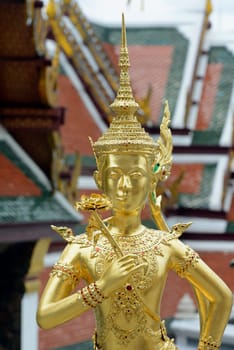 The temple complex of Wat Phra Kaew in the capital Bangkok of Thailand in South East Asia.