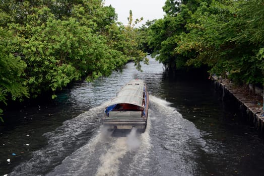 The Khlong Saen Soeb canal in the capital Bangkok of Thailand in South East Asia.