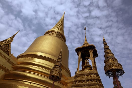 The Chedi Phra Si Rattana in Wat Phra Keo at the Temple Gelaende near the Royal Palace in the historical center of the capital Bangkok in Thailand.