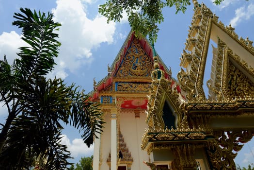 The temple Wat Pak Saeng near Lakhon Pheng on the Mekong River in Amnat Charoen province northwest of Ubon Ratchathani in northeastern Thailand in South East Asia.