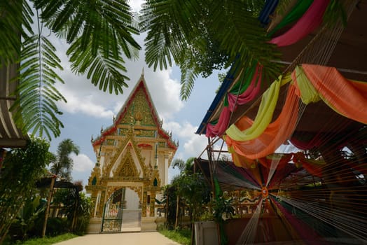 The temple Wat Pak Saeng near Lakhon Pheng on the Mekong River in Amnat Charoen province northwest of Ubon Ratchathani in northeastern Thailand in South East Asia.
