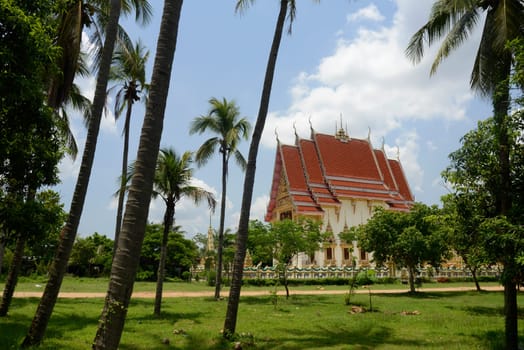 The temple Wat Pak Saeng near Lakhon Pheng on the Mekong River in Amnat Charoen province northwest of Ubon Ratchathani in northeastern Thailand in South East Asia.