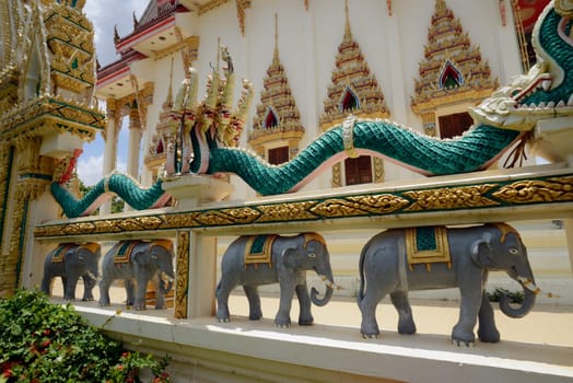 The temple Wat Pak Saeng near Lakhon Pheng on the Mekong River in Amnat Charoen province northwest of Ubon Ratchathani in northeastern Thailand in South East Asia.