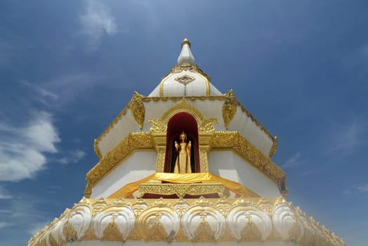 The Great Temple or Chedi Phra Maha Chedi Chai Mongkhon on a hill near Roi Et in Roi Et province northwest of Ubon Ratchathani in northeastern Thailand in South East Asia.