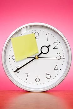 Clock with sticky paper for your own text