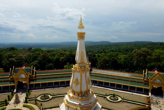 The Great Temple or Chedi Phra Maha Chedi Chai Mongkhon on a hill near Roi Et in Roi Et province northwest of Ubon Ratchathani in northeastern Thailand in South East Asia.