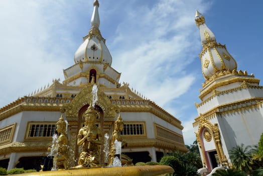 The Great Temple or Chedi Phra Maha Chedi Chai Mongkhon on a hill near Roi Et in Roi Et province northwest of Ubon Ratchathani in northeastern Thailand in South East Asia.