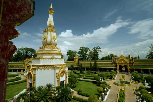 The Great Temple or Chedi Phra Maha Chedi Chai Mongkhon on a hill near Roi Et in Roi Et province northwest of Ubon Ratchathani in northeastern Thailand in South East Asia.