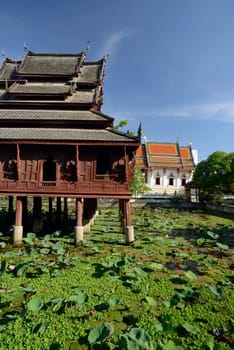 The temple Wat Thung Si Meuang in the city of Ubon Ratchathani in northeastern Thailand in South East Asia.