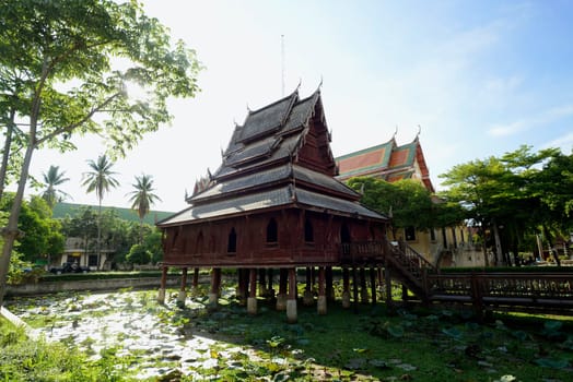 The temple Wat Thung Si Meuang in the city of Ubon Ratchathani in northeastern Thailand in South East Asia.