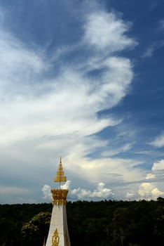The Great Temple or Chedi Phra Maha Chedi Chai Mongkhon on a hill near Roi Et in Roi Et province northwest of Ubon Ratchathani in northeastern Thailand in South East Asia.