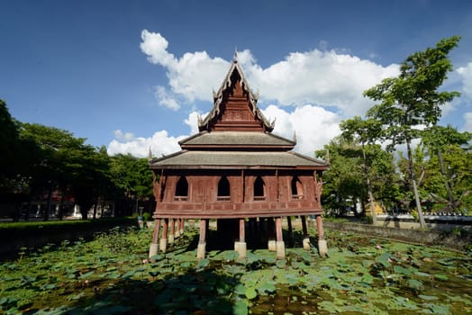 The temple Wat Thung Si Meuang in the city of Ubon Ratchathani in northeastern Thailand in South East Asia.