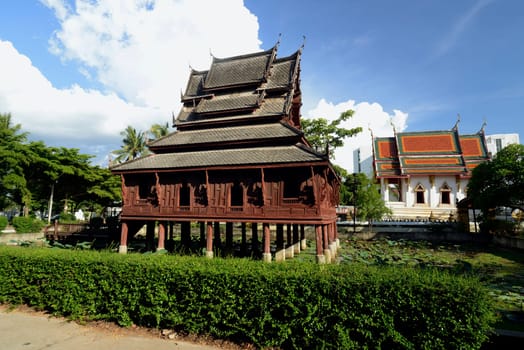 The temple Wat Thung Si Meuang in the city of Ubon Ratchathani in northeastern Thailand in South East Asia.