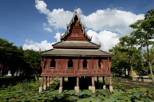 The temple Wat Thung Si Meuang in the city of Ubon Ratchathani in northeastern Thailand in South East Asia.