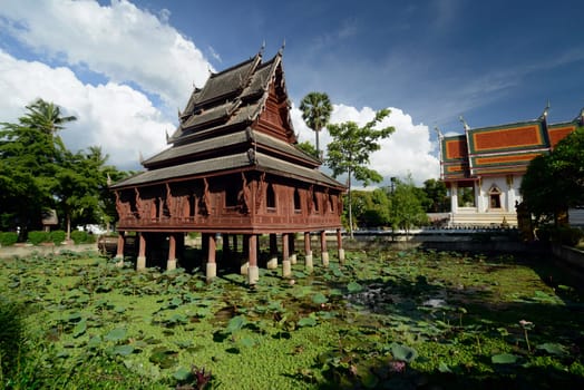 The temple Wat Thung Si Meuang in the city of Ubon Ratchathani in northeastern Thailand in South East Asia.