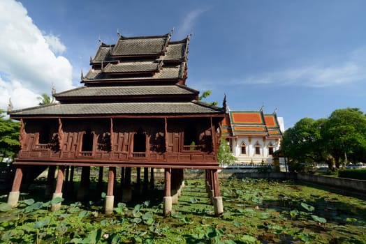 The temple Wat Thung Si Meuang in the city of Ubon Ratchathani in northeastern Thailand in South East Asia.