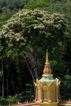The Great Temple or Chedi Phra Maha Chedi Chai Mongkhon on a hill near Roi Et in Roi Et province northwest of Ubon Ratchathani in northeastern Thailand in South East Asia.