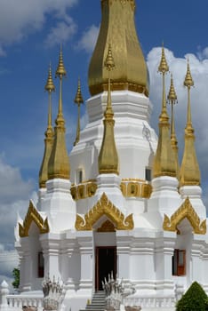 The Temple Wat Tham Khu Ha Sawan in Khong Jiam on the Mekong River near Pha Taem National Park near Ubon Ratchathani in northeastern Thailand in South East Asia.