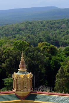 The Great Temple or Chedi Phra Maha Chedi Chai Mongkhon on a hill near Roi Et in Roi Et province northwest of Ubon Ratchathani in northeastern Thailand in South East Asia.