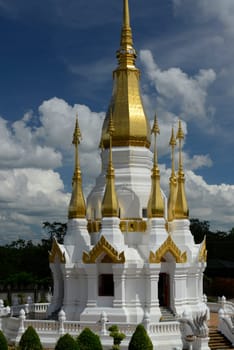 The Temple Wat Tham Khu Ha Sawan in Khong Jiam on the Mekong River near Pha Taem National Park near Ubon Ratchathani in northeastern Thailand in South East Asia.