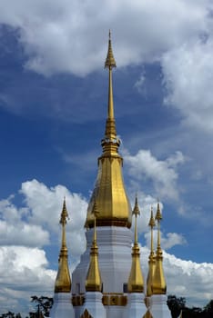 The Temple Wat Tham Khu Ha Sawan in Khong Jiam on the Mekong River near Pha Taem National Park near Ubon Ratchathani in northeastern Thailand in South East Asia.