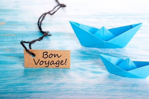 The French Words Bon Voyage on a Label which means Safe Journey