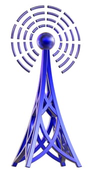 Powerful digital transmitter for TV, mobile and multimedia broadcast sends information signals from high tower