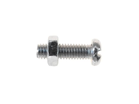 Nuts and bolts isolated against a white background