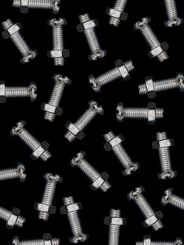 Nuts and bolts isolated against a white background