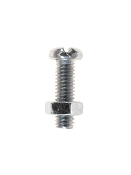 Nuts and bolts isolated against a white background