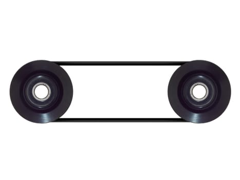 A pulley wheel isolated on a plain background