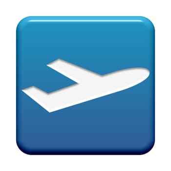 Blue Button: Airplane Icon