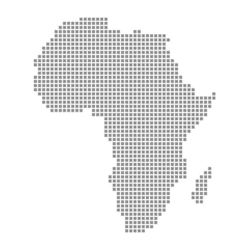 Pixel map grey - Continent Africa