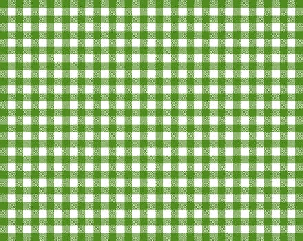 Tablecloth with green and white plaid pattern