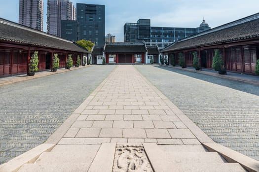 detail of Wen Miao confucian confucius temple in shanghai china popular republic