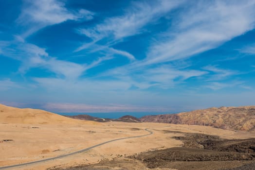 kings way desert road dead sea in jordan