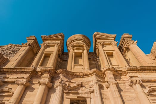 The Monastery Al Deir in nabatean petra jordan middle east