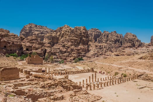 roman temple in nabatean petra jordan middle east