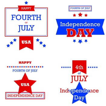 Retro style cards for the 4th of July, the United States of America's Independence Day