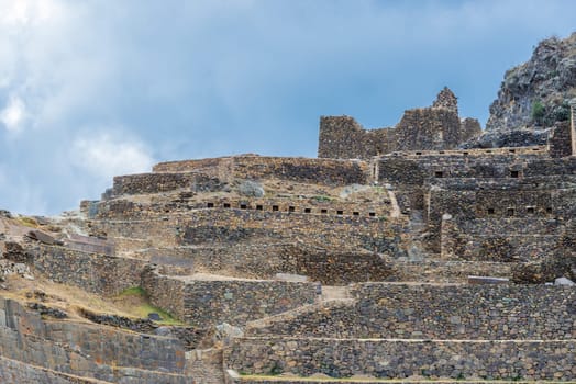Ollantaytambo, Incas ruins in the peruvian Andes at Cuzco Peru