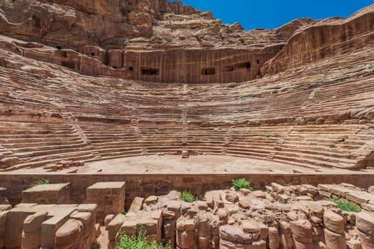 roman theater arena in nabatean petra jordan middle east