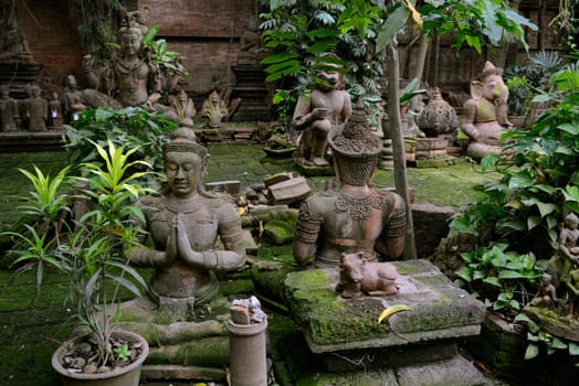Traditional figures are available for sale in the garden of Ban Phor Linag Meun's Terracota Art at Terracota Garden in Chiang Mai in northern Thailand in South East Asia.