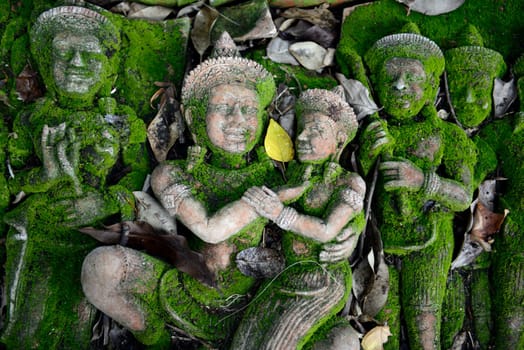 Traditional figures are available for sale in the garden of Ban Phor Linag Meun's Terracota Art at Terracota Garden in Chiang Mai in northern Thailand in South East Asia.