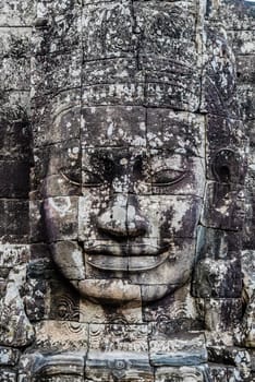 giant face prasat bayon temple angkor thom cambodia