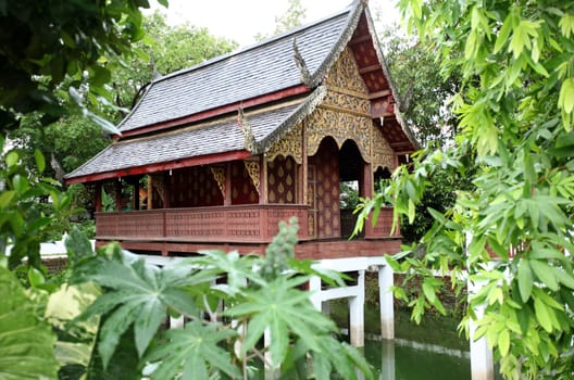 A small house at Wat Chiang Man in Chiang Mai in Chiang Mai Province in northern Thailand in South East Asia.