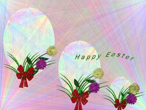 decorated in pastel color card easter festival for