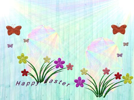decorated in pastel color card easter festival for