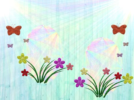 decorated in pastel color card easter festival for